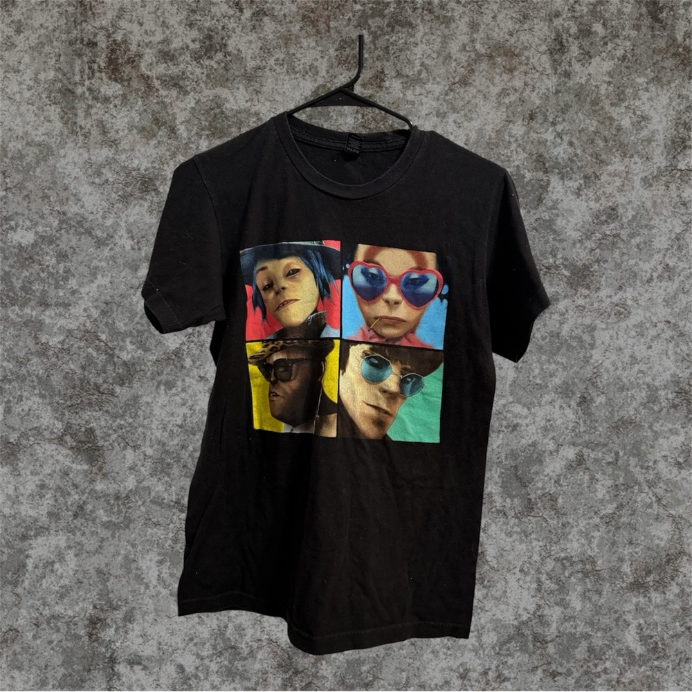 Gorillaz Humanz Tour 2017 Black Colorful Short Sleeve Graphic Band Tee